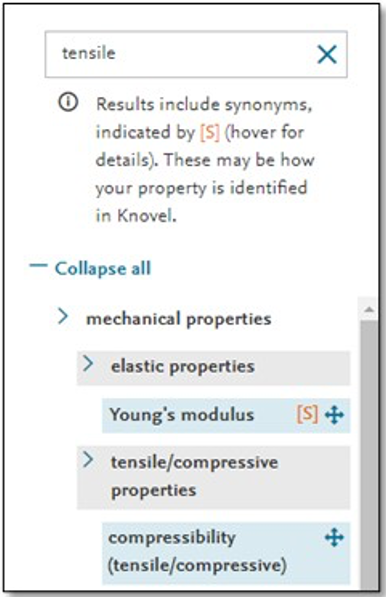 Screenshot of match to Property Synonyms